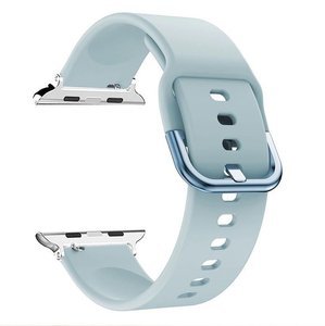 opaska pasek bransoleta GEARBAND Apple Watch 1/2/3/4/5/6/7/8/9/SE 38/40/41mm błękitna z adapterem (srebrny)