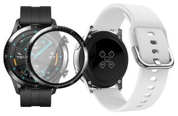 opaska pasek bransoleta GEARBAND Huawei Watch GT 2 46MM biała + szkło 3D