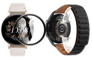 opaska pasek bransoleta LOOP Huawei Watch GT 3 42mm czarna + szkło 5D