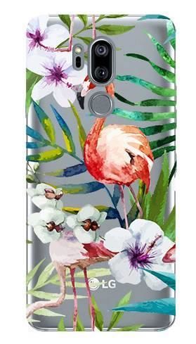 Boho Case LG G7 kwiaty i flamingi
