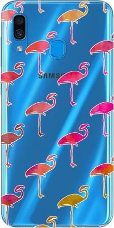 Boho Case Samsung Galaxy A30 różowe flamingi
