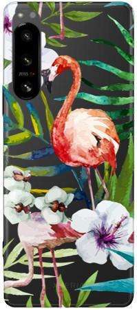 Boho Case Sony Xperia 5 IV kwiaty i flamingi