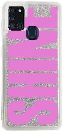 Brokat Case Samsung Galaxy A21s różowe SHINE