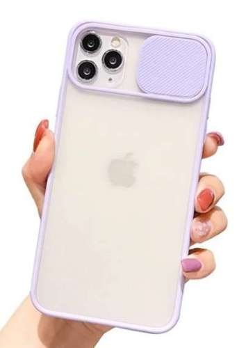 CAMSLIDER silikonowe etui pokrowiec iPhone 11 fioletowy