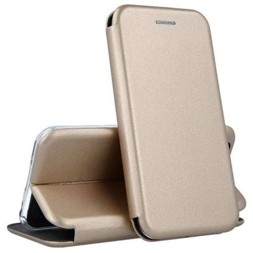 Etui Samsung Galaxy A12 portfel z klapką skóra ekologiczna Flip Elegance złote