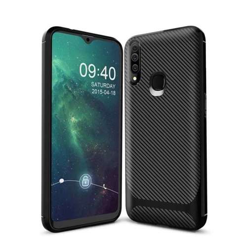 Etui Samsung Galaxy A20S Carbon Fiber Surface Anti-Drop TPU czarne