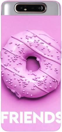 Etui dla przyjaciół friends donut fioletowy na Samsung Galaxy A80