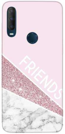 Etui dla przyjaciół friends glitter różowy na Alcatel 1S 2020