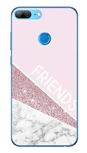Etui dla przyjaciół friends glitter różowy na Huawei Honor 9 Lite