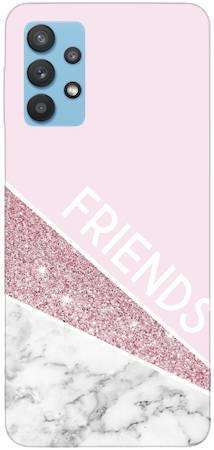 Etui dla przyjaciół friends glitter różowy na Samsung Galaxy A32 LTE 4G