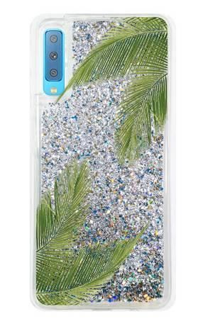 Etui liście palmowe brokat na Samsung Galaxy A7 2018 V2