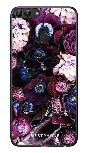 Etui purpurowa kompozycja kwiatowa na Huawei P Smart