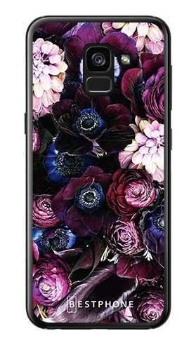 Etui purpurowa kompozycja kwiatowa na Samsung Galaxy A7 2018