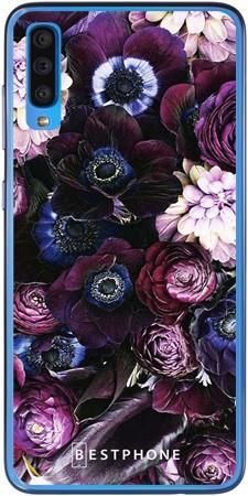 Etui purpurowa kompozycja kwiatowa na Samsung Galaxy A70