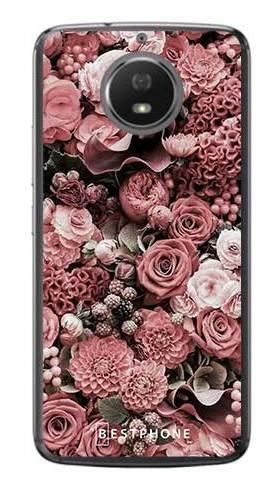 Etui różowa kompozycja kwiatowa na Motorola Moto G5s