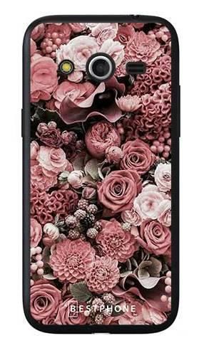 Etui różowa kompozycja kwiatowa na Samsung Galaxy Core LTE