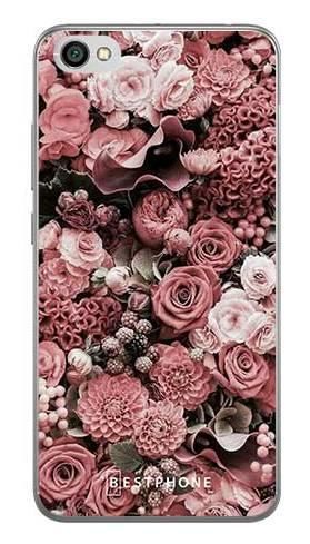 Etui różowa kompozycja kwiatowa na Xiaomi Redmi Note 5a
