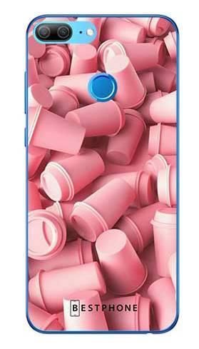 Etui różowe kubki na Huawei Honor 9 Lite