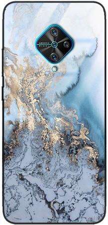 Etui szklane GLASS CASE błękitny marmur Vivo Y51 2020 