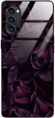 Etui szklane GLASS CASE fioletowe róże Oppo Reno 4 Pro 