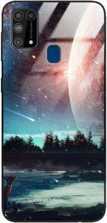 Etui szklane GLASS CASE jeleń i księżyc Samsung Galaxy M31 