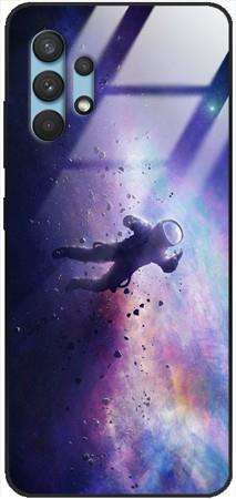 Etui szklane GLASS CASE kosmonauta w kososie Samsung Galaxy A32 5G 