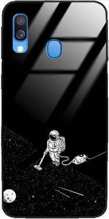 Etui szklane GLASS CASE kosmonauta z odkurzaczem Samsung Galaxy A40 