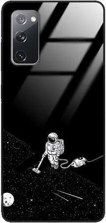 Etui szklane GLASS CASE kosmonauta z odkurzaczem Samsung Galaxy S20 FE 