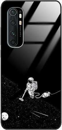 Etui szklane GLASS CASE kosmonauta z odkurzaczem Xiaomi Mi NOTE 10 Lite 