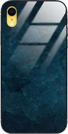 Etui szklane GLASS CASE marmur turkus kamień Apple iPhone XR 