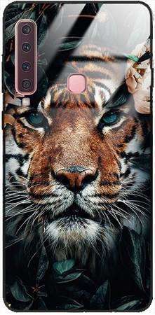 Etui szklane GLASS CASE tygrys w liściach Samsung Galaxy A9 2018 