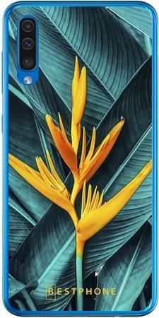 Etui żółty kwiat i liście na Samsung Galaxy A50 / A50s / A30s