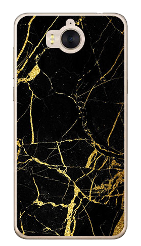 Foto Case Huawei Y6 (2017) czarno złoty marmur
