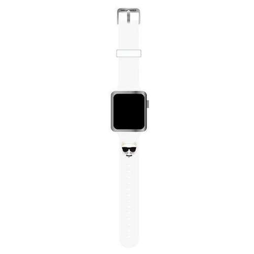 Karl Lagerfeld Pasek KLAWLSLCW Apple Watch 42/44/45mm biały/white strap Silicone Choupette Heads