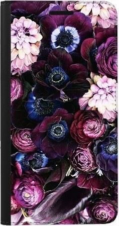 Portfel DUX DUCIS Skin PRO purpurowa kompozycja kwiatowa na Xiaomi Mi A3