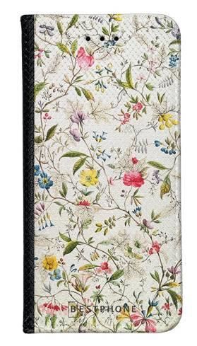 Portfel Wallet Case Samsung Galaxy A70 białe kwiatki