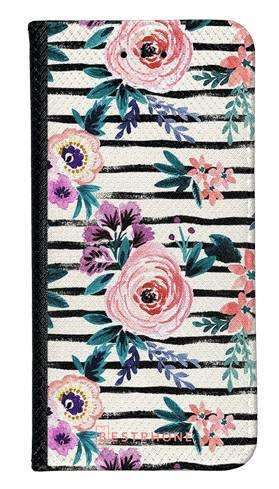 Portfel Wallet Case Samsung Galaxy M31s kwiaty i paski