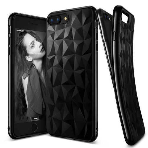 Ringke Air Prism designerskie żelowe etui pokrowiec 3D iPhone 8 Plus / 7 Plus czarny (APAP0006-RPKG)