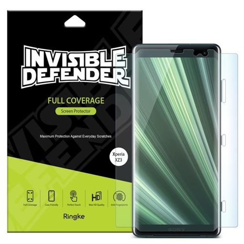 Ringke Invisible Defender 3x folia ochronna na cały ekran i boki telefonu TPU Sony Xperia XZ3 - case friendly (IFSN0007-RPKG)