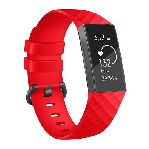 TECH-PROTECT opaska pasek bransoleta SMOOTH FITBIT CHARGE 3 RED