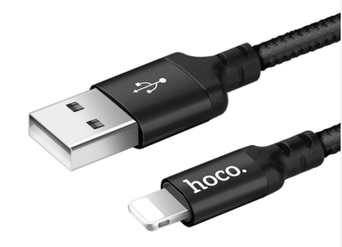 WZMACNIANY Kabel USB HOCO X14 2A iPhone 5 6 7 8 X SE czarny