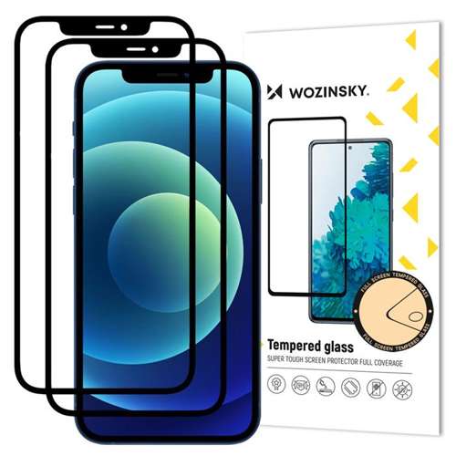 Wozinsky zestaw 2x super wytrzymałe szkło hartowane Full Glue na cały ekran z ramką Case Friendly iPhone 11 / iPhone XR czarny