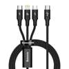 Baseus Rapid 3w1 kabel USB Typ C - USB Typ C / Lightning / micro USB 20 W 1,5 m czarny (CAMLT-SC01)