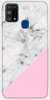Etui ROAR JELLY biały marmur z pudrowym na Samsung Galaxy M31s