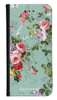 Portfel Wallet Case Sony Xperia 1 II zielone kwiatki