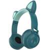 Słuchawki Bezprzewodowe Bluetooth z Kocimi Uszami Składane AUX, Radio FM, MicroSD M028 niebieskie