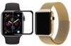 opaska pasek bransoleta MILANESEBAND Apple Watch 4/5/6/SE 44mm złoty +szkło 5D